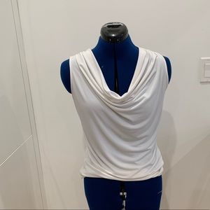 Calvin Klein, white sleeveless blouse